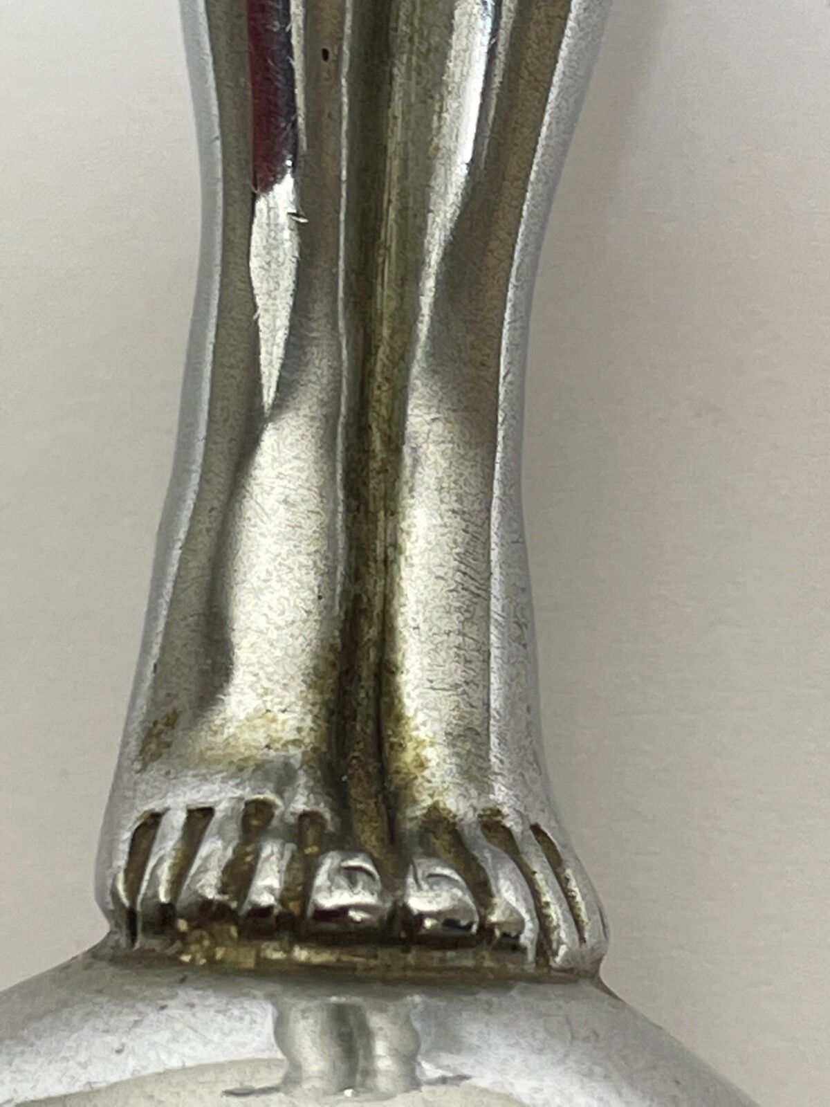 Kunst Art Deco klassiek auto duikende dame mascotte sculptuur photo