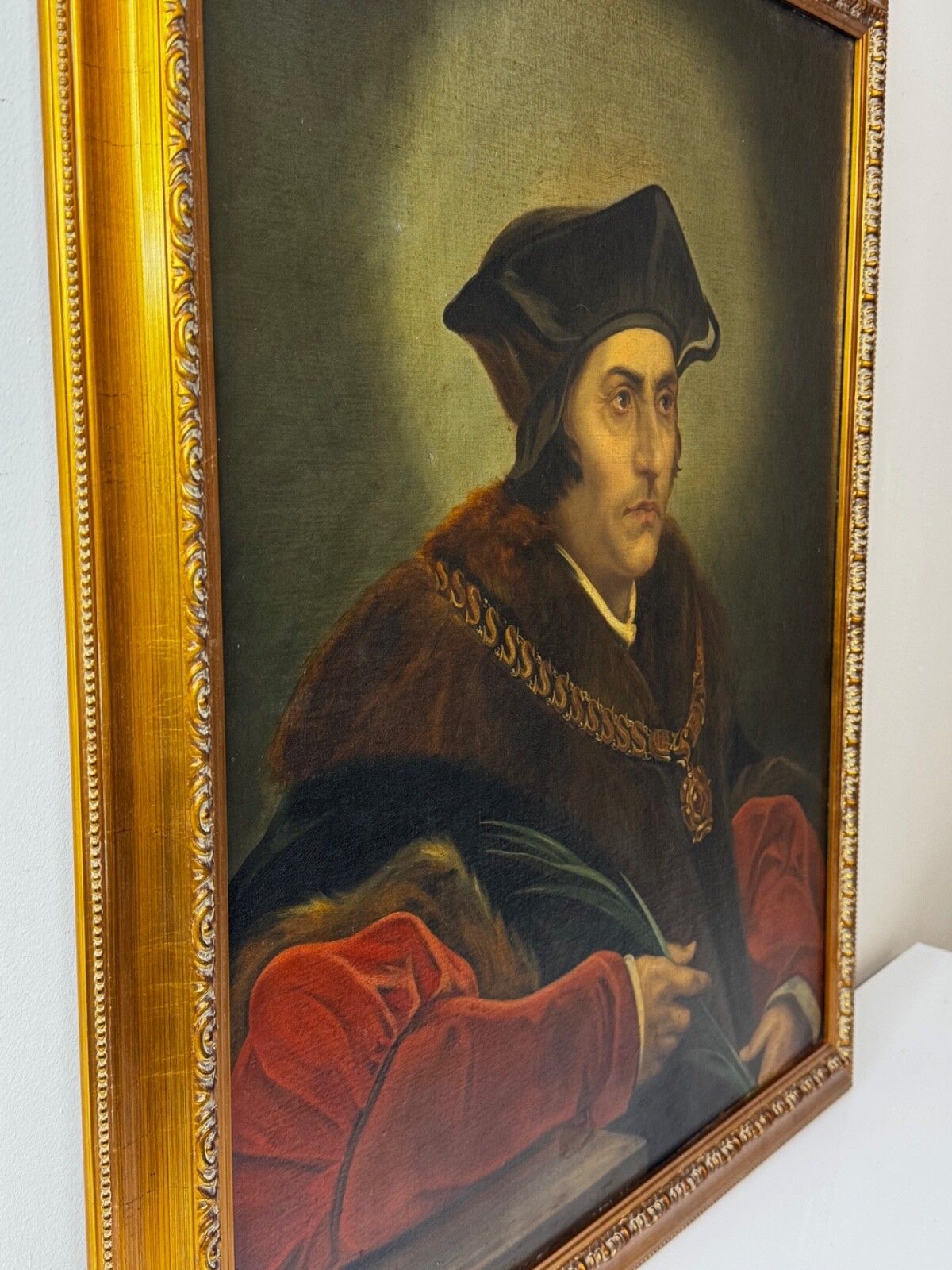 Oil Painting Sir Thomas More Chancellor Duchy Of Lancaster After Hans Holbein photo Art