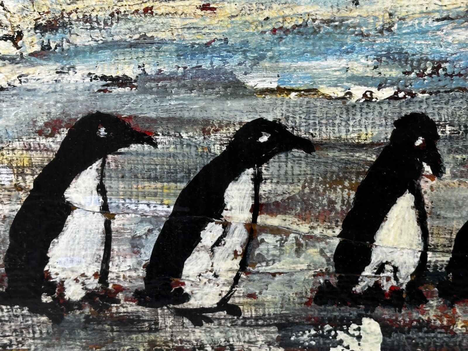 photo vinterior Olieverfschilderij Winter Waddle Group Black & White Polar Penguins Antarctica