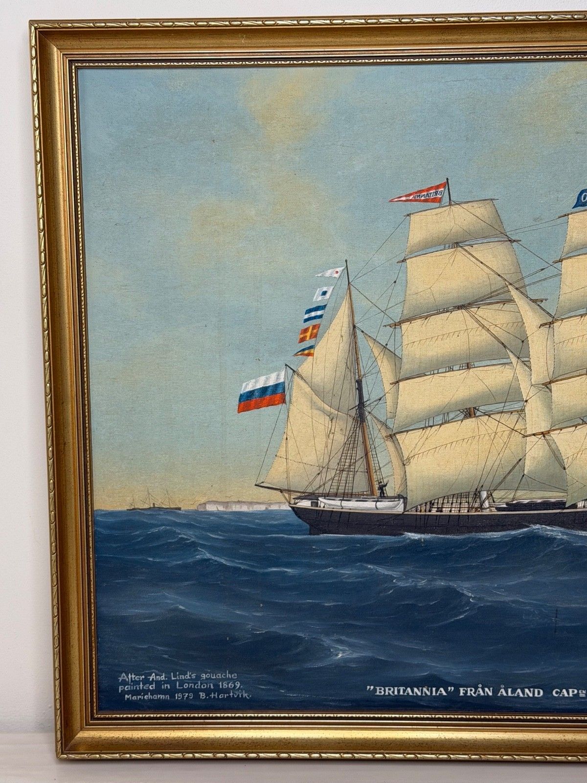 Baltic Barque Ship Britannia Of Åland Under Full Sail - Capt. August Ekblom photo buy