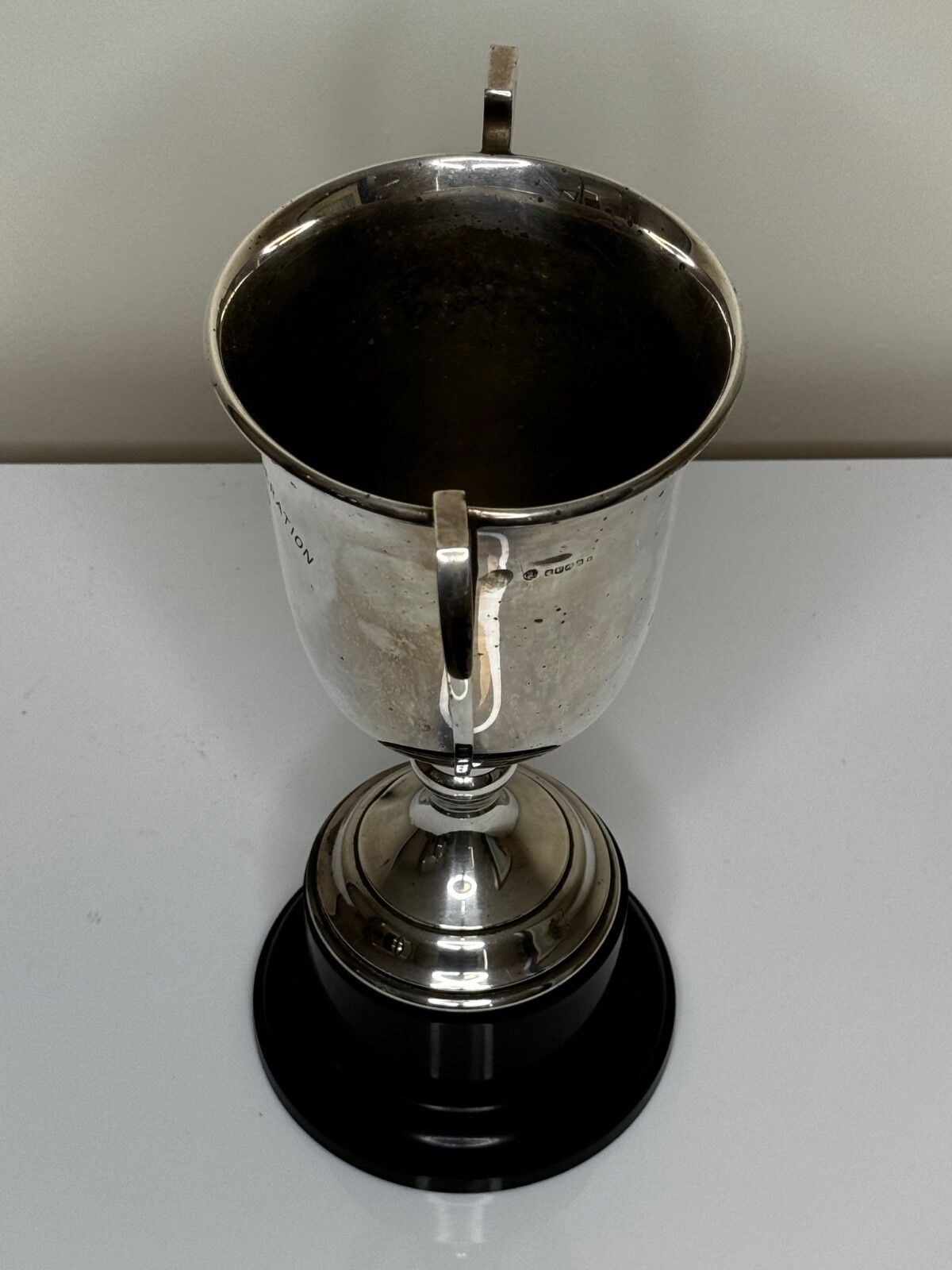 photo buy Britse Hallmarked Silver Plate Ronde Sportduif Wedvlucht Trofee Winnaarsbeker