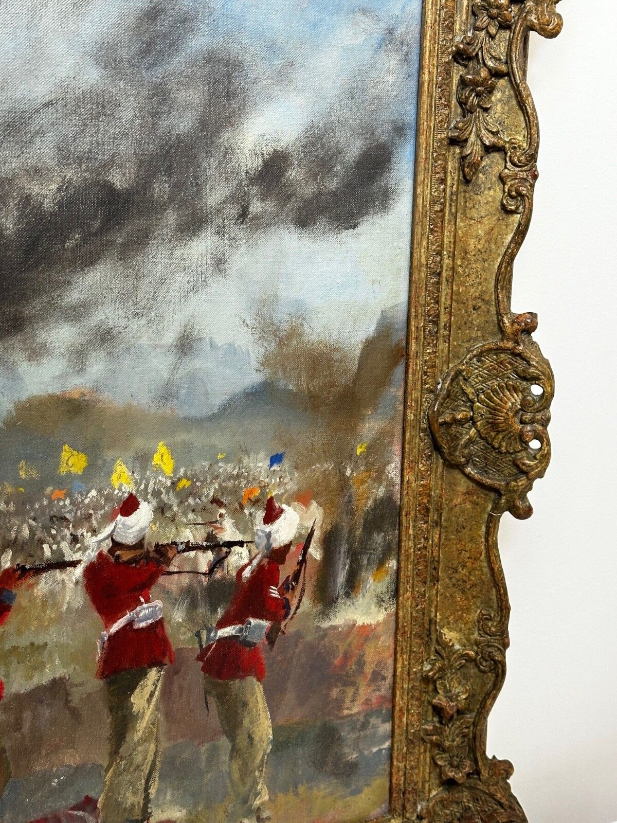 Oil Painting Military Battle Kam Dakkha 2nd Afghan War Signed By Francis Russell Flint photo 9500.0