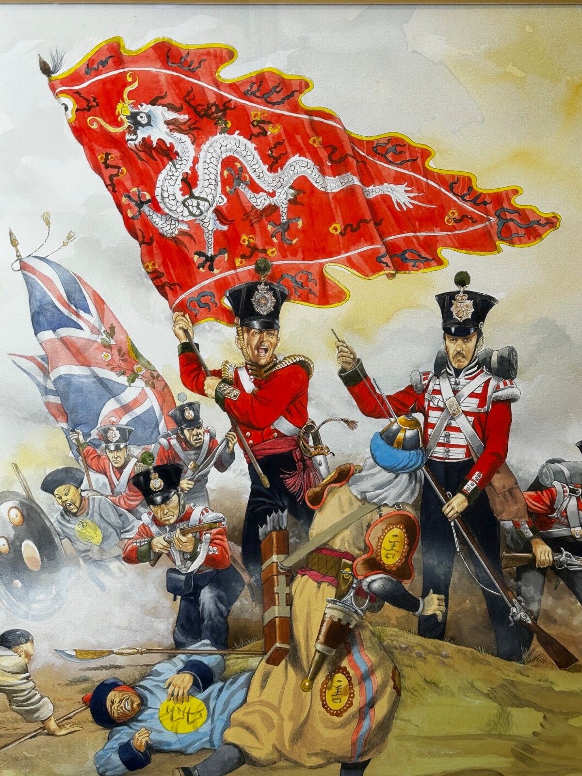 Large Painting Battle Chusan Opium Wars 55th Westmorland Assaulting Guards Hill photo 5000.0
