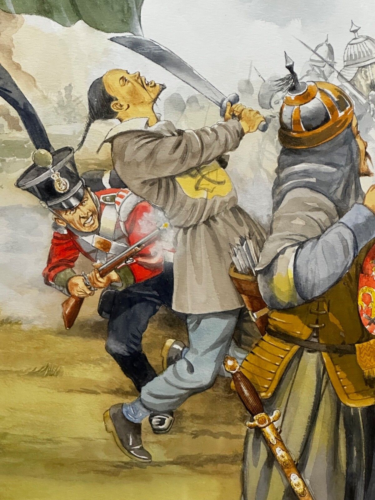 photo buy Groot schilderij Slag om Chusan Opiumoorlogen 55th Westmorland Bestorming Guards Hill