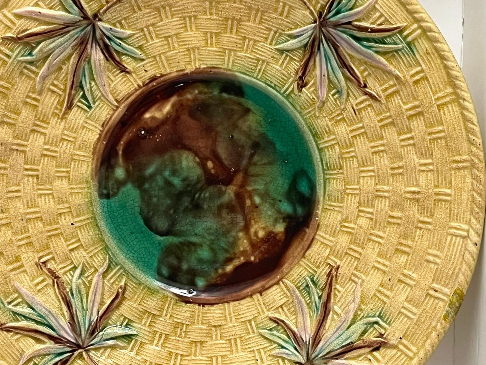 Majolica Sandwich Plate Or Platter Probably Minton Or George Jones, Circa 1860 photo for sale