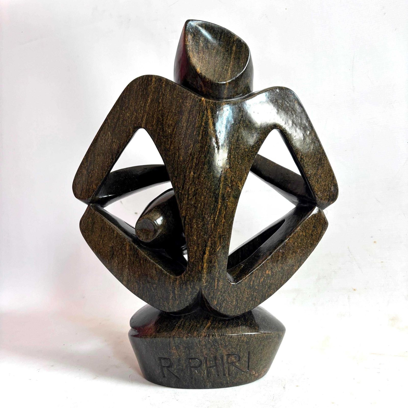 photo furniture Large Shona Serpentine Stone Sculpture By R. Phiri | Abstract Mid Century African Art Museum