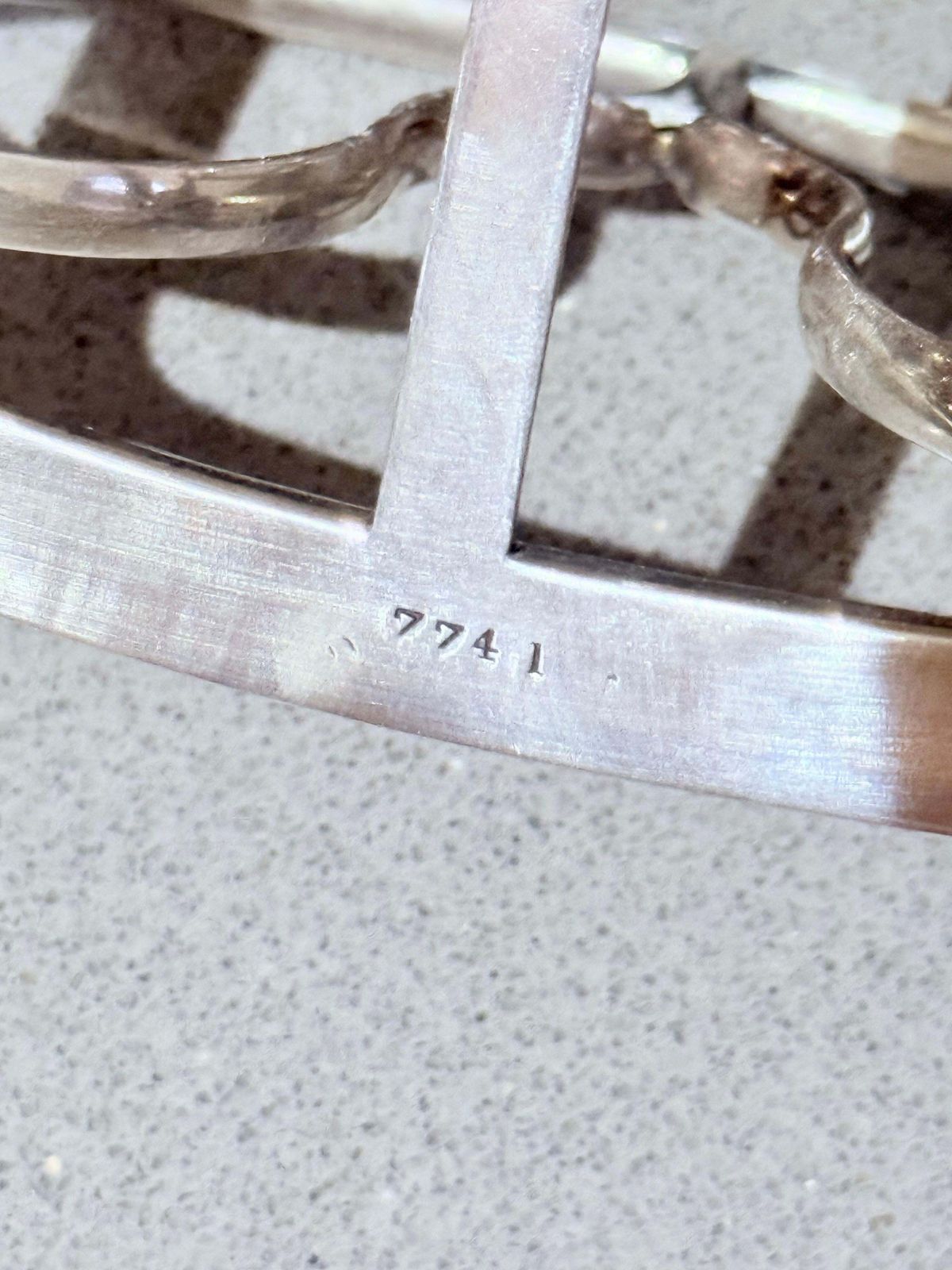 438.0 Art Deco zilveren toastrack, 6 vakken, broodstandaard met handvat, Sheffield photo