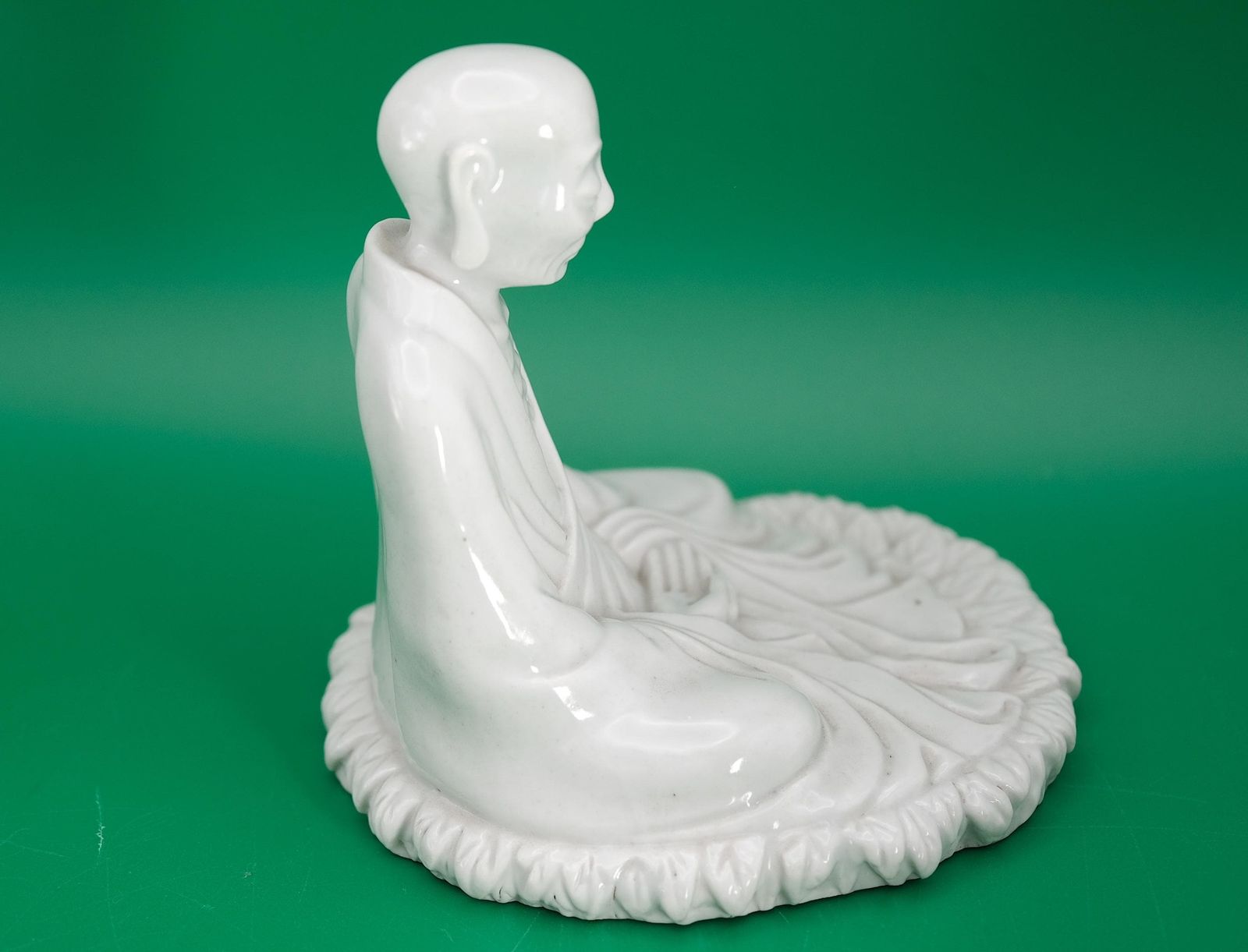 Art Vintage Blanc De Chine Dehua Porcelain Luohan Arhat Figure Chinese Buddhist Monk photo