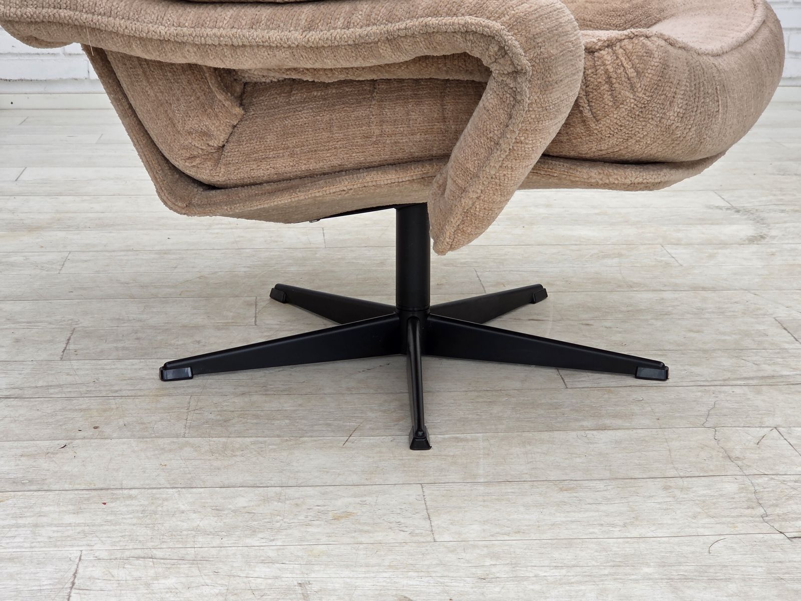 1970s, Danish Swivel Armchair, Beige Furniture Fabric. photo buy