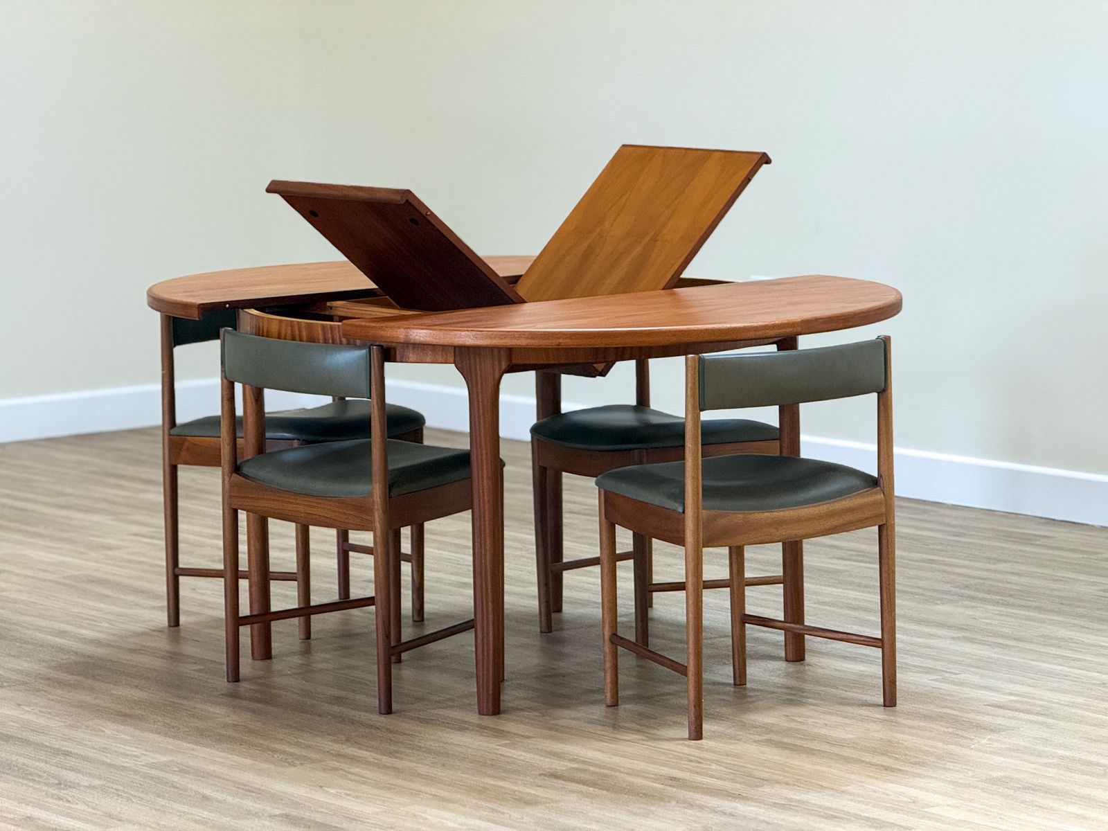 McIntosh Dunvegan Teak Dining Set – Round Extending Table & 4 Chairs (1960s Scotland) photo for sale