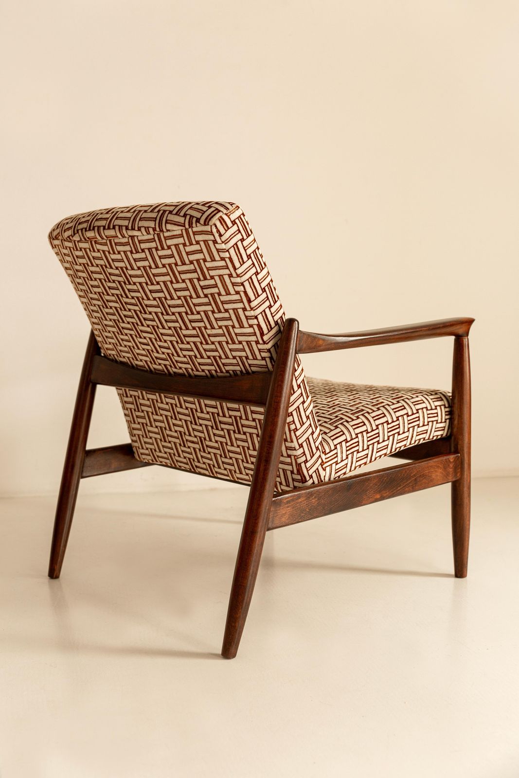 Two Mid Century Armchairs By E. Homa, Jacquard Velvet By Camengo, Europe, 1960s photo vintage