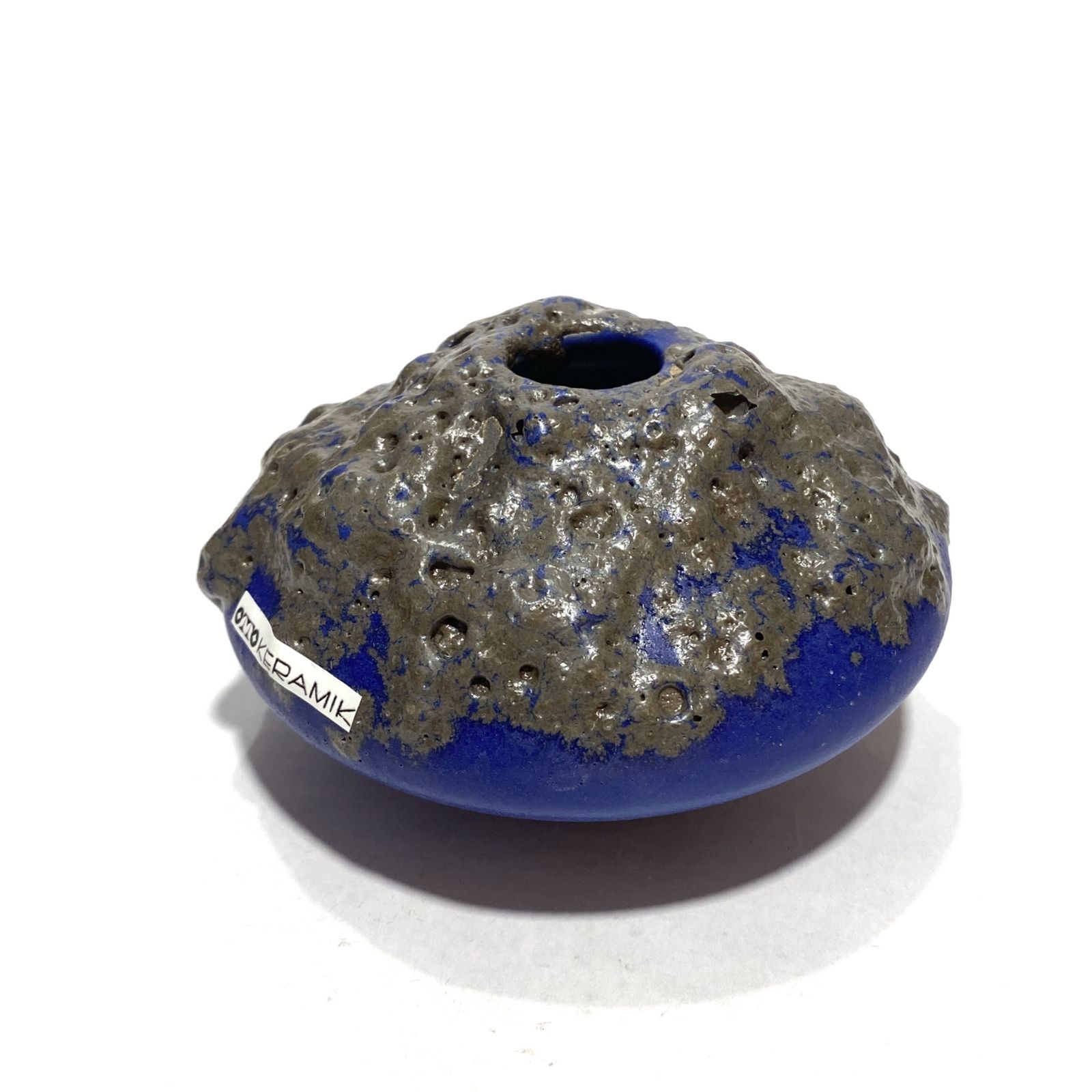 Otto Keramik 203 Vaas in Blauw Fat Lava (11 cm diameter), West-Duits Aardewerk Glazuur photo 50.0