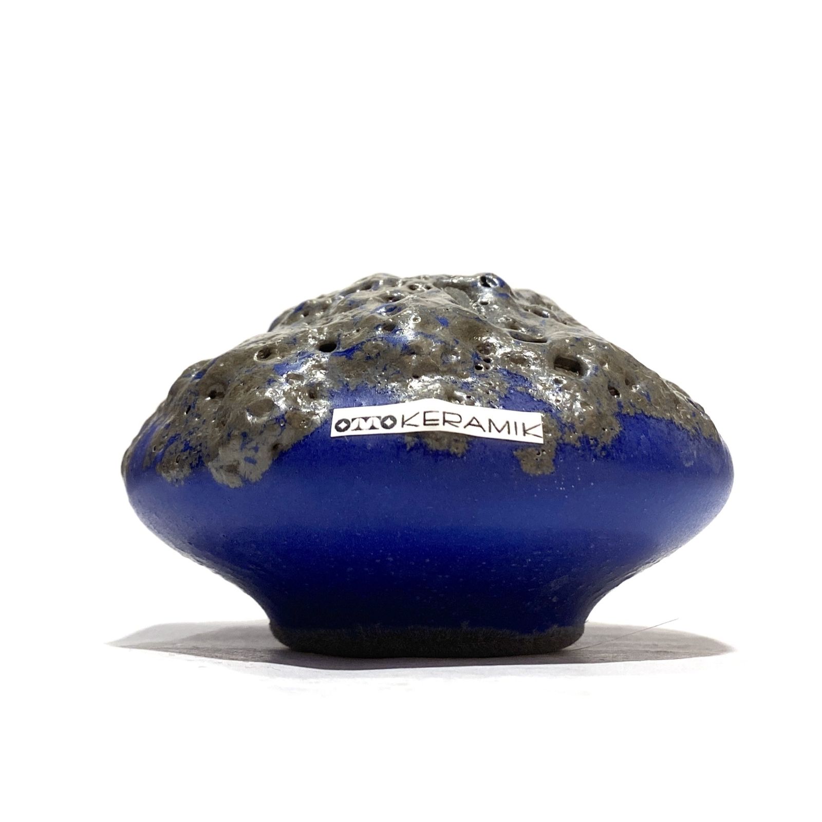 Otto Keramik 203 Vaas in Blauw Fat Lava (11 cm diameter), West-Duits Aardewerk Glazuur photo for sale
