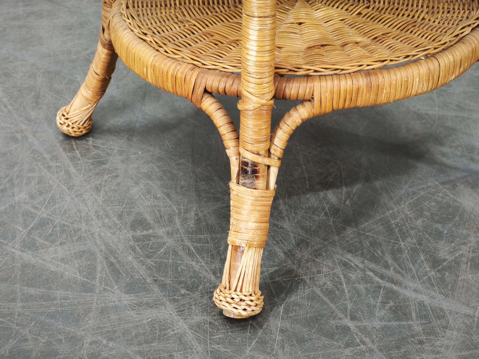 1950s Italian Rattan And Wicker Lounge Set, Four Armchairs And Table photo vinterior