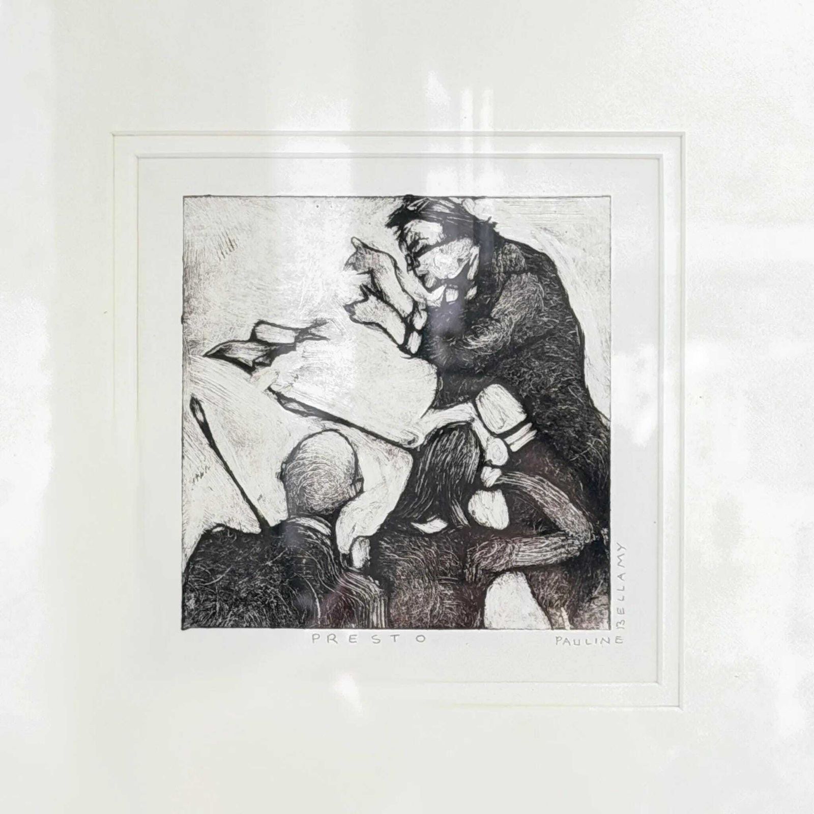 Pauline Bellamy Presto Ets 1/10 Ingelijst Muzikant Wandkunst Contemporary photo furniture
