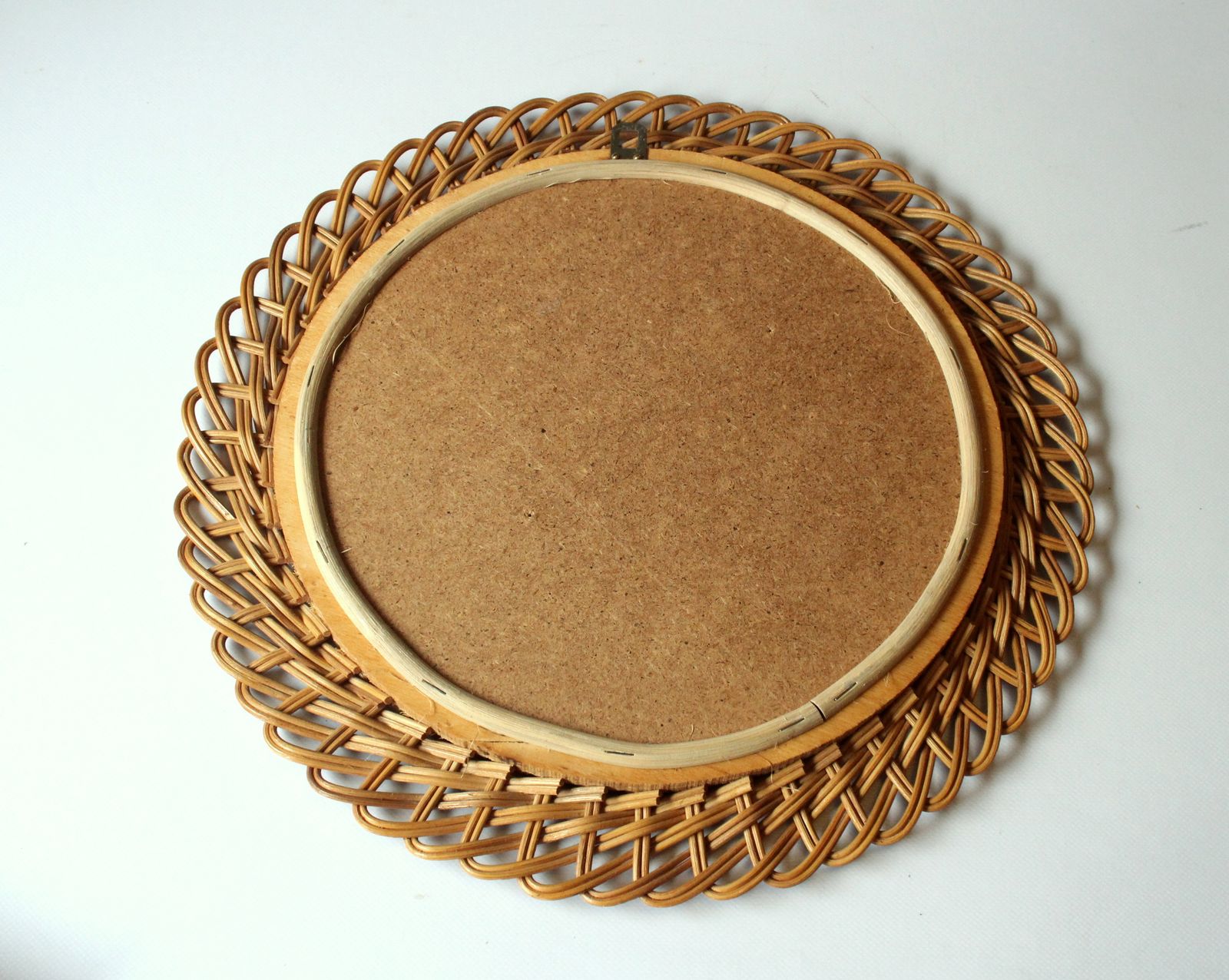 Mid-Century Ronde Rieten Wandspiegel photo buy