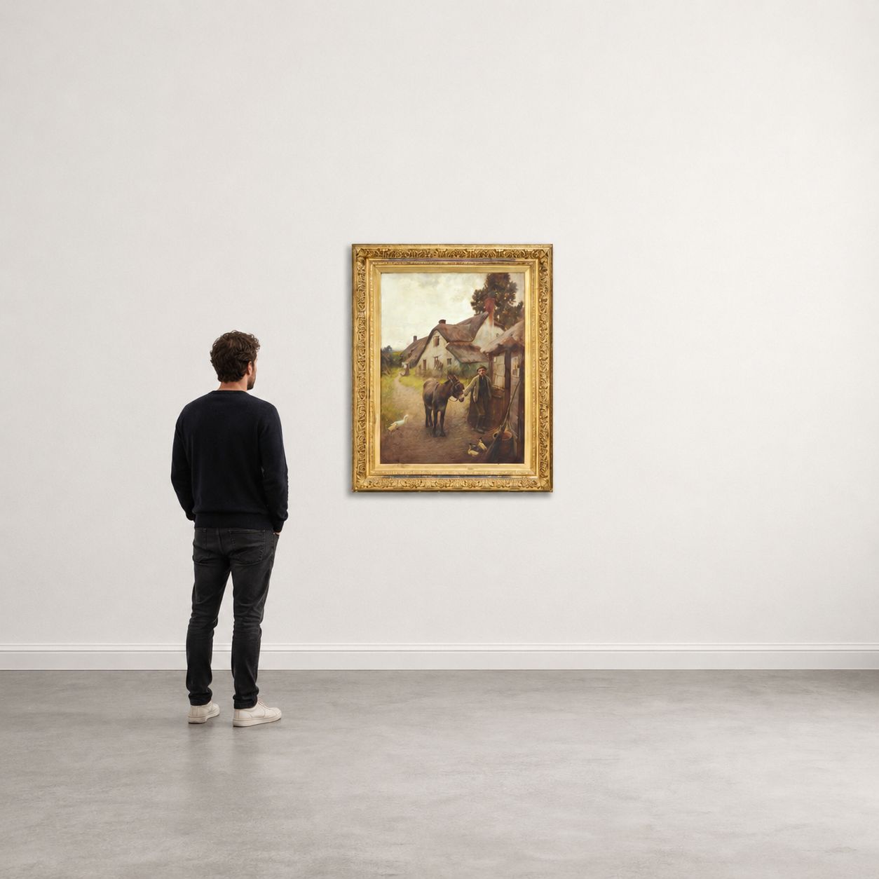 Boy With Donkey, John White RI (1851–1933) photo furniture