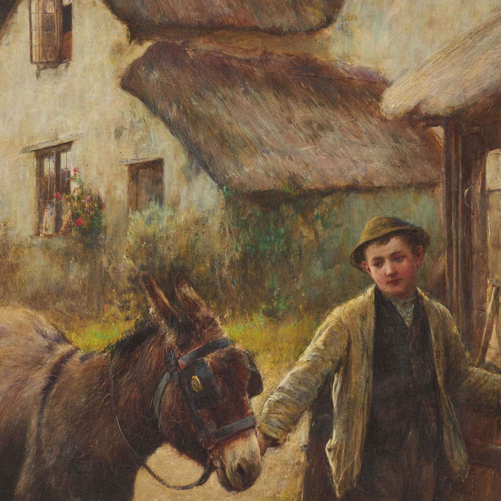 Boy With Donkey, John White RI (1851–1933) photo Kunst