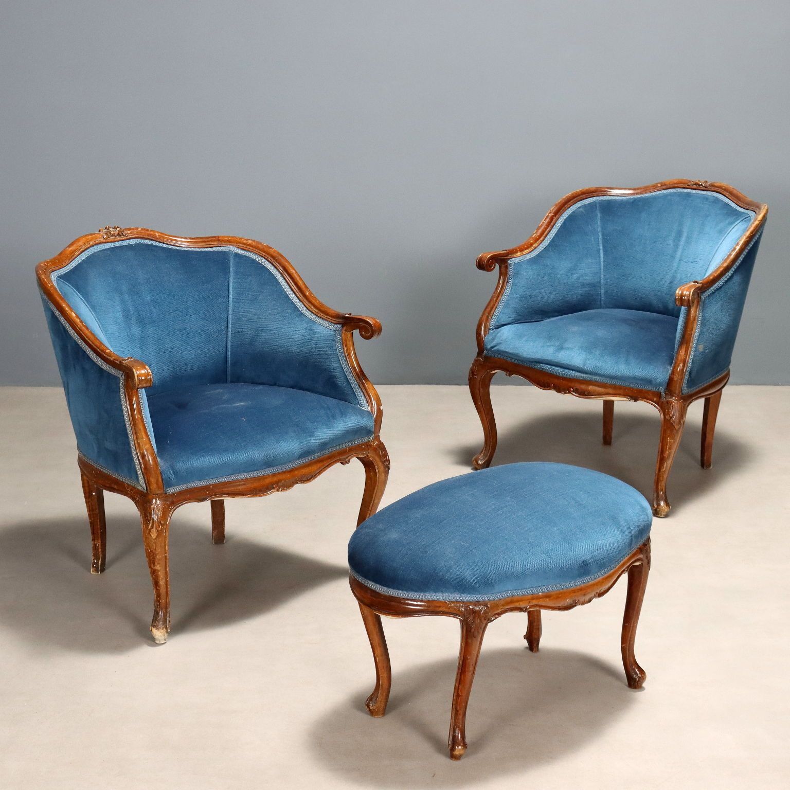 Stel Fauteuils in Barocchetto-stijl