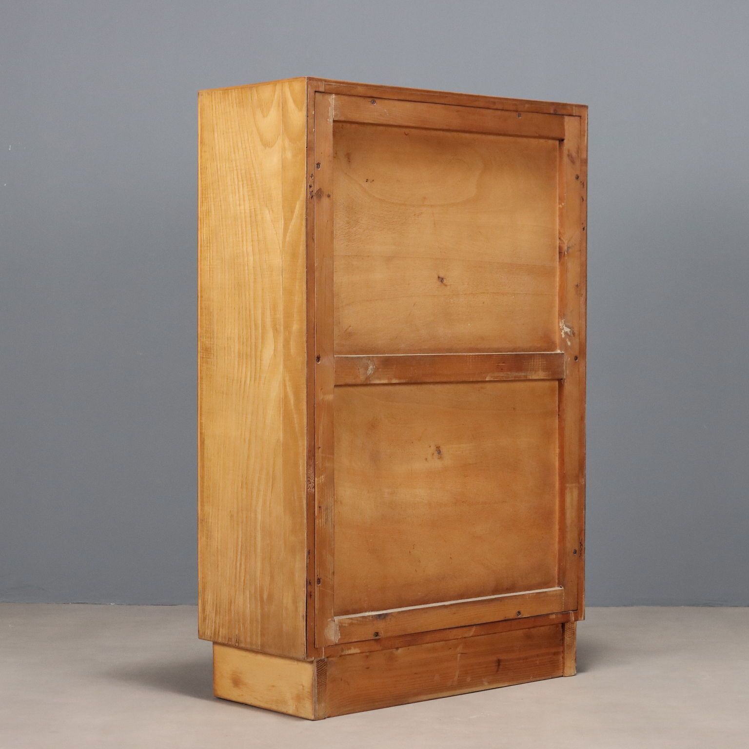 Vintage Small Bookcase Poplar Veneer Glass Design 1950s photo vintage