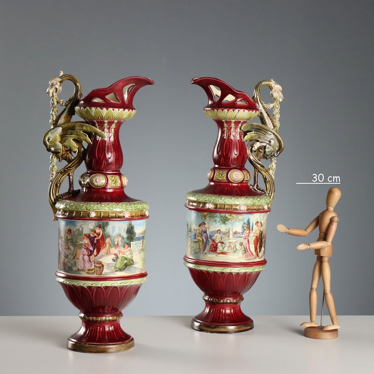 Antieke Pourers Jugendstil Veelkleurig Keramiek 19e Eeuw photo furniture