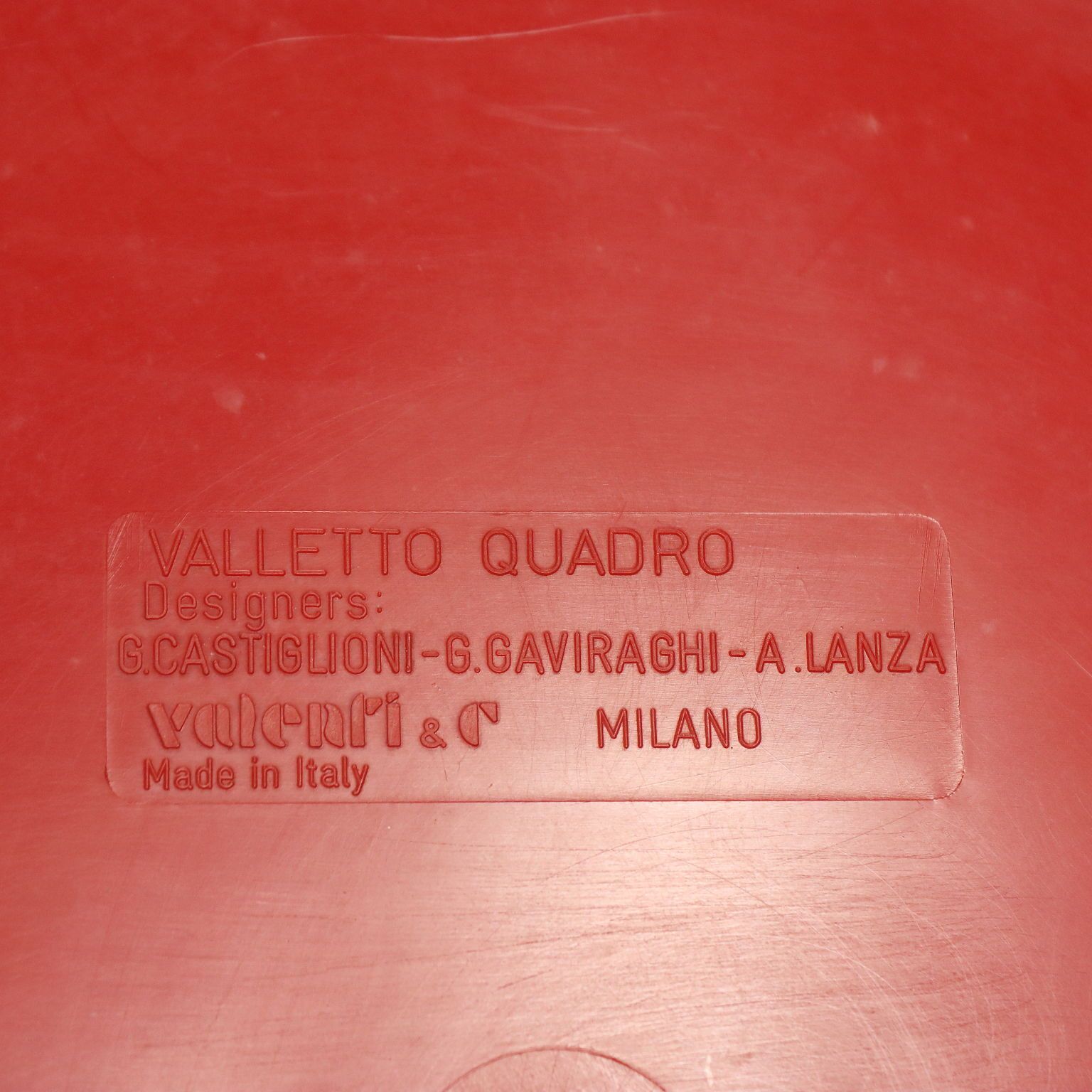 photo for sale Cabinet Valenti & C. Valletto Quadro Rosso vintage, Italie, années 1980