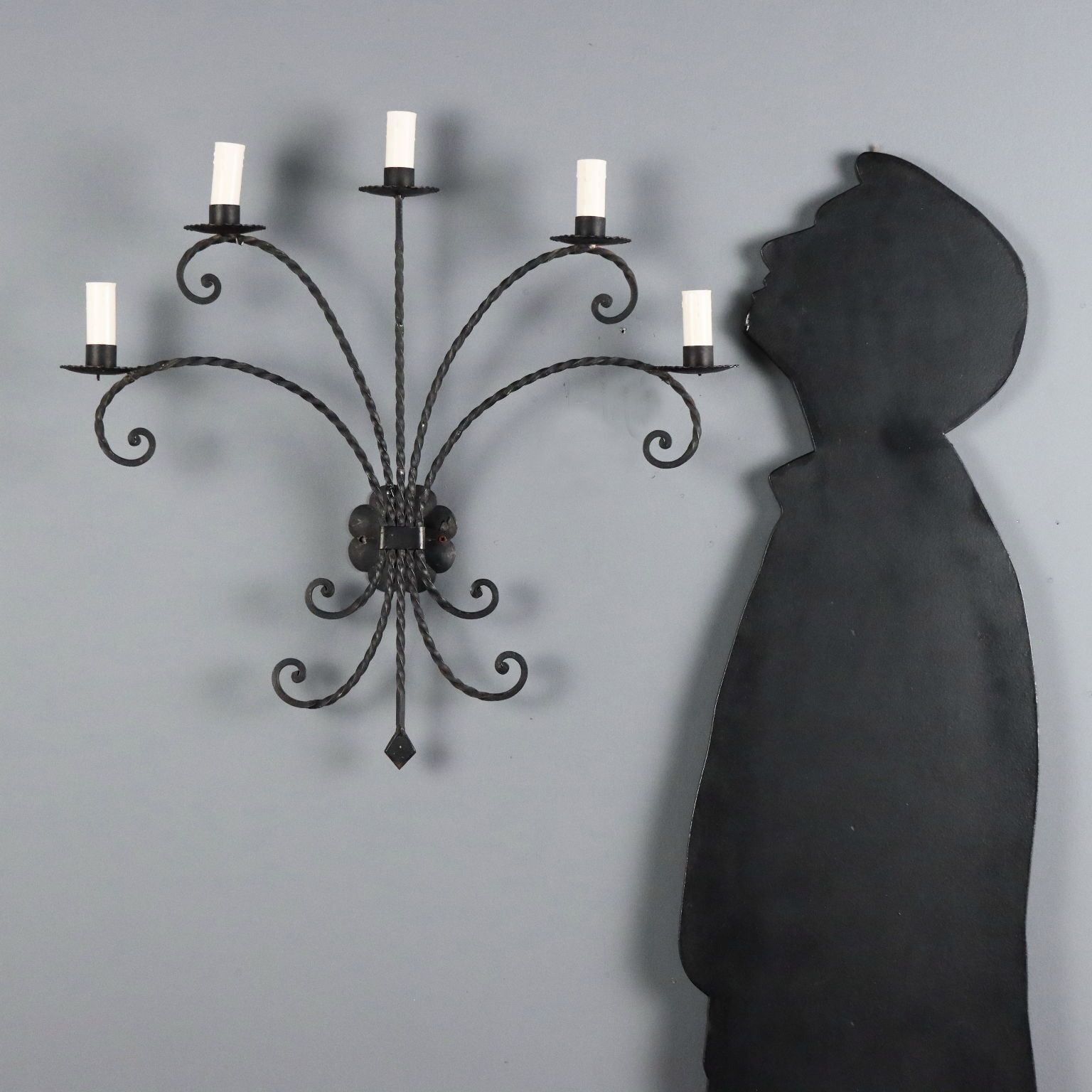 Antique Wall Lamp Iron Decorations Italy XX Century photo furniture