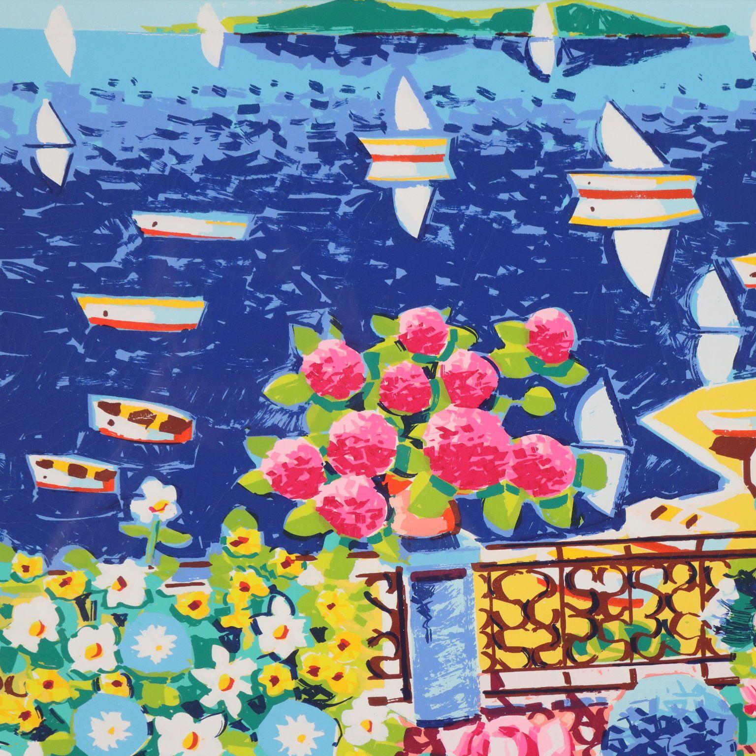 Sérigraphie sur toile par Athos Faccincani   Printemps sur la côte amalfitaine photo for sale