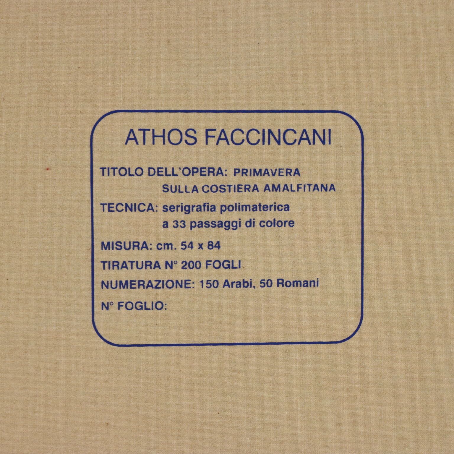 Art Sérigraphie sur toile par Athos Faccincani   Printemps sur la côte amalfitaine photo