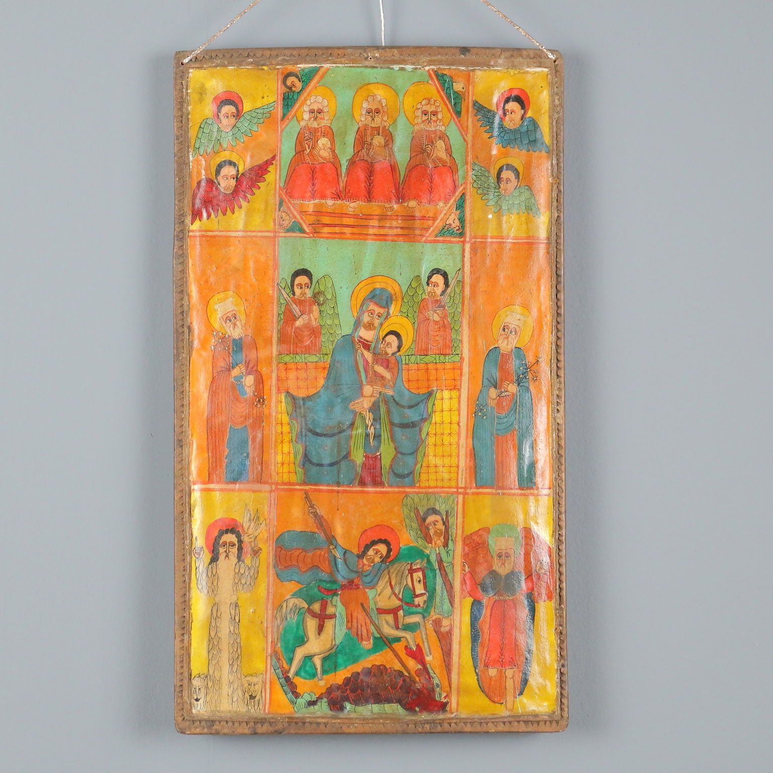 Icône d'époque éthiopienne et copte orthodoxe, tempera sur bois, XIXe siècle
