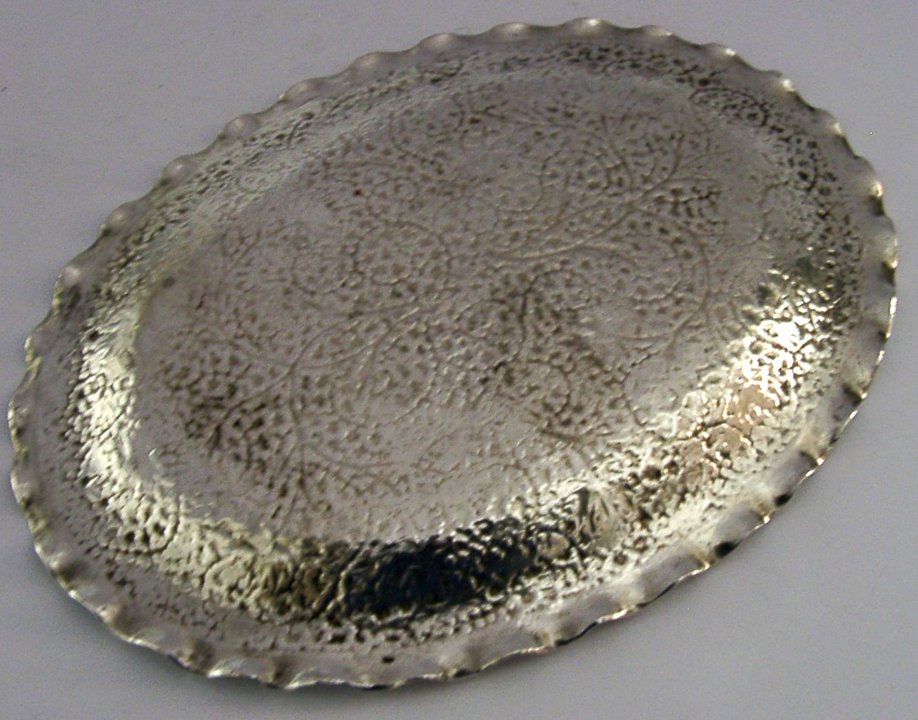 Superb 130g Anglo Indian massief zilveren schaal ca. 1920 antiek photo Woonaccessoires