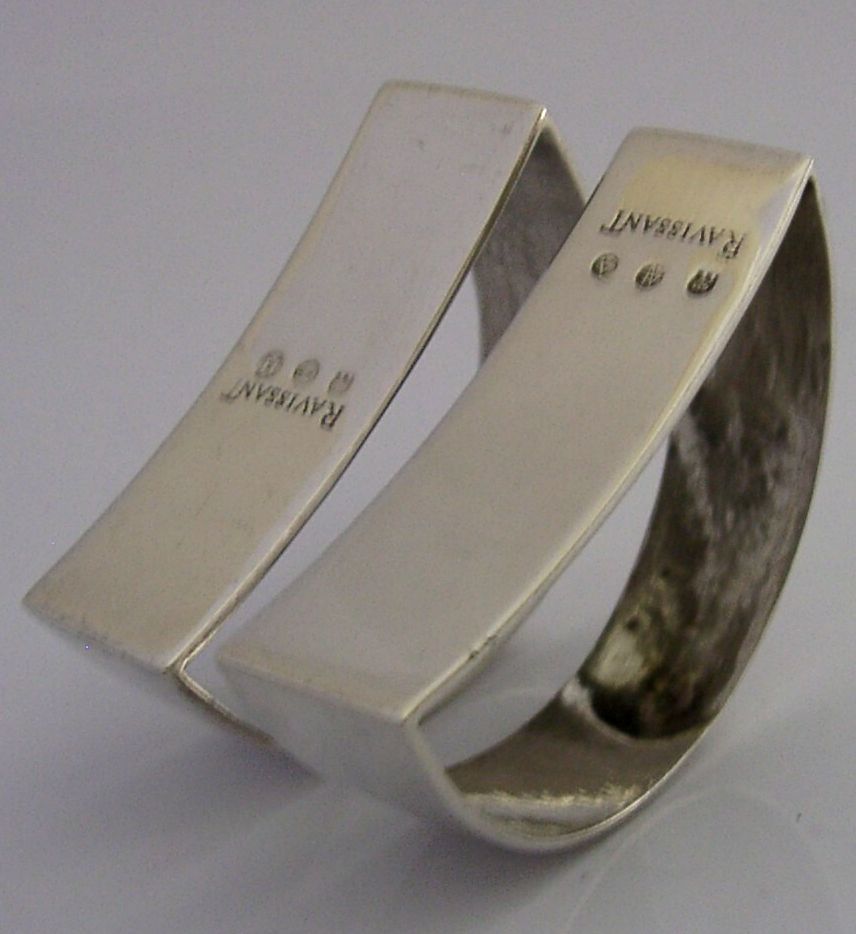Ronds de serviette en argent massif sterling Ravissant 42 g, 1991/98, contemporains photo vinterior