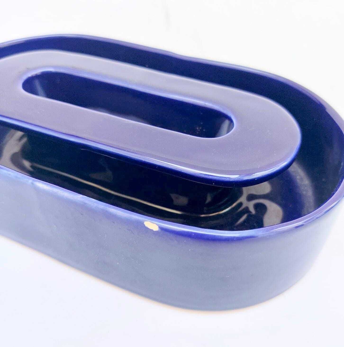 Blauwe keramische vaas - Lesa Ceramiche - Vintage Space Age Design - jaren '70 - Mangiarotti-era photo buy