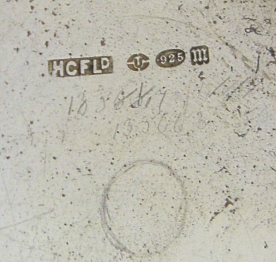 335.0 Antiek Sterling Zilveren Email Compact 1927, Handgeschilderd photo