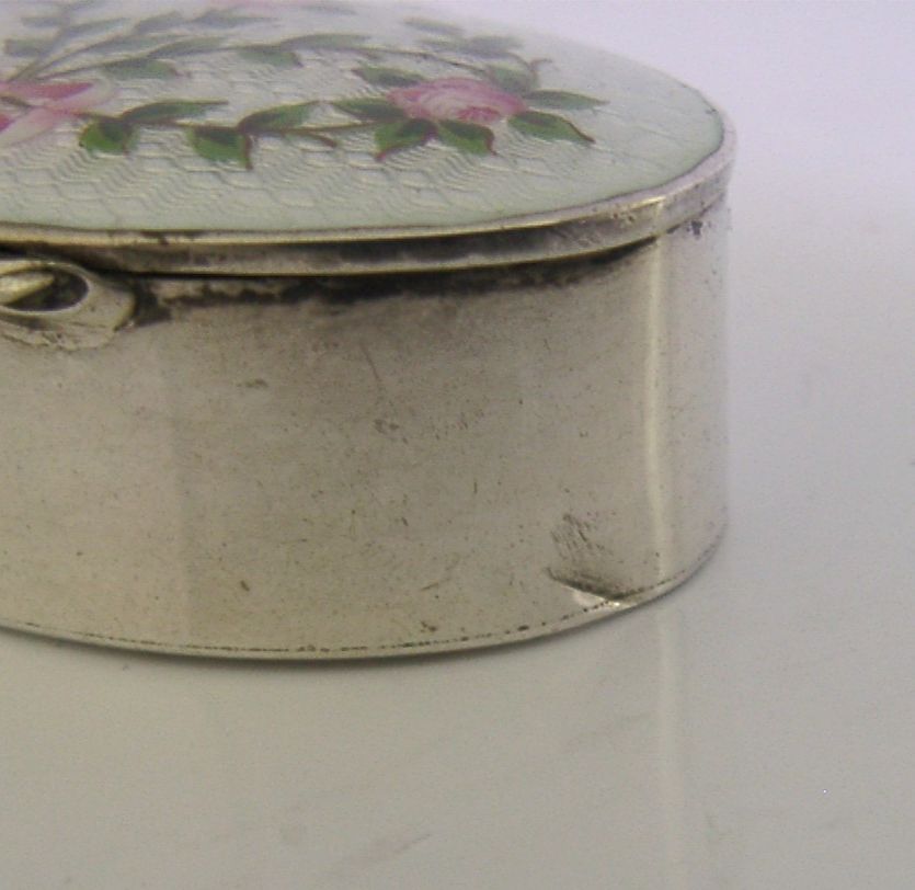 Home Decor Stunning Sterling Silver Enamel Box 1911 Antique photo