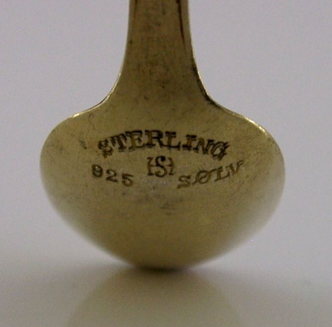Fraaie Deense sterling zilveren vergulde geëmailleerde lepels, ca. jaren 1960 photo vinterior