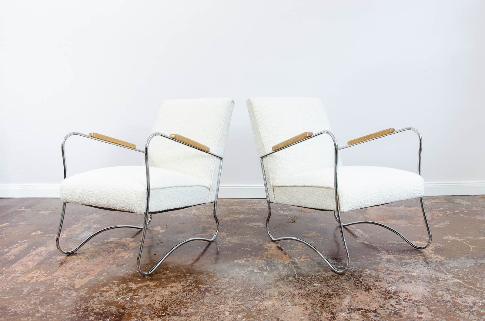 Bauhaus-stijl fauteuils van Wschod, ca. jaren 1950, Polen, set van 2 photo furniture