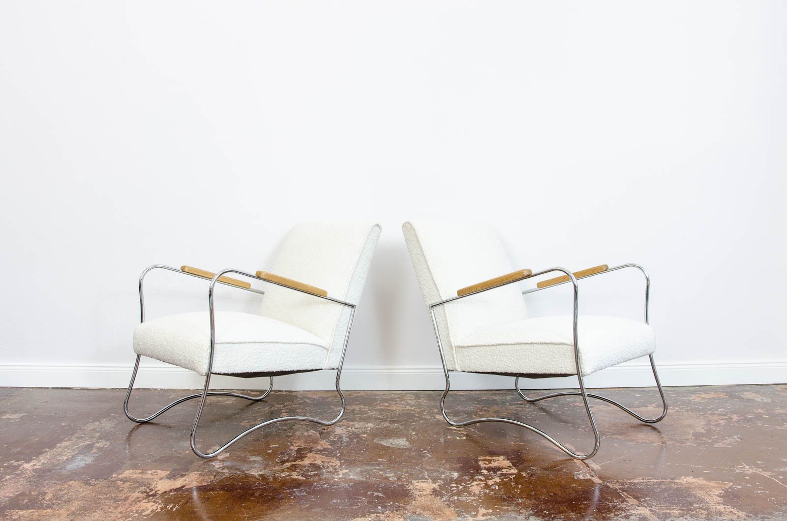 Meubels Bauhaus-stijl fauteuils van Wschod, ca. jaren 1950, Polen, set van 2 photo