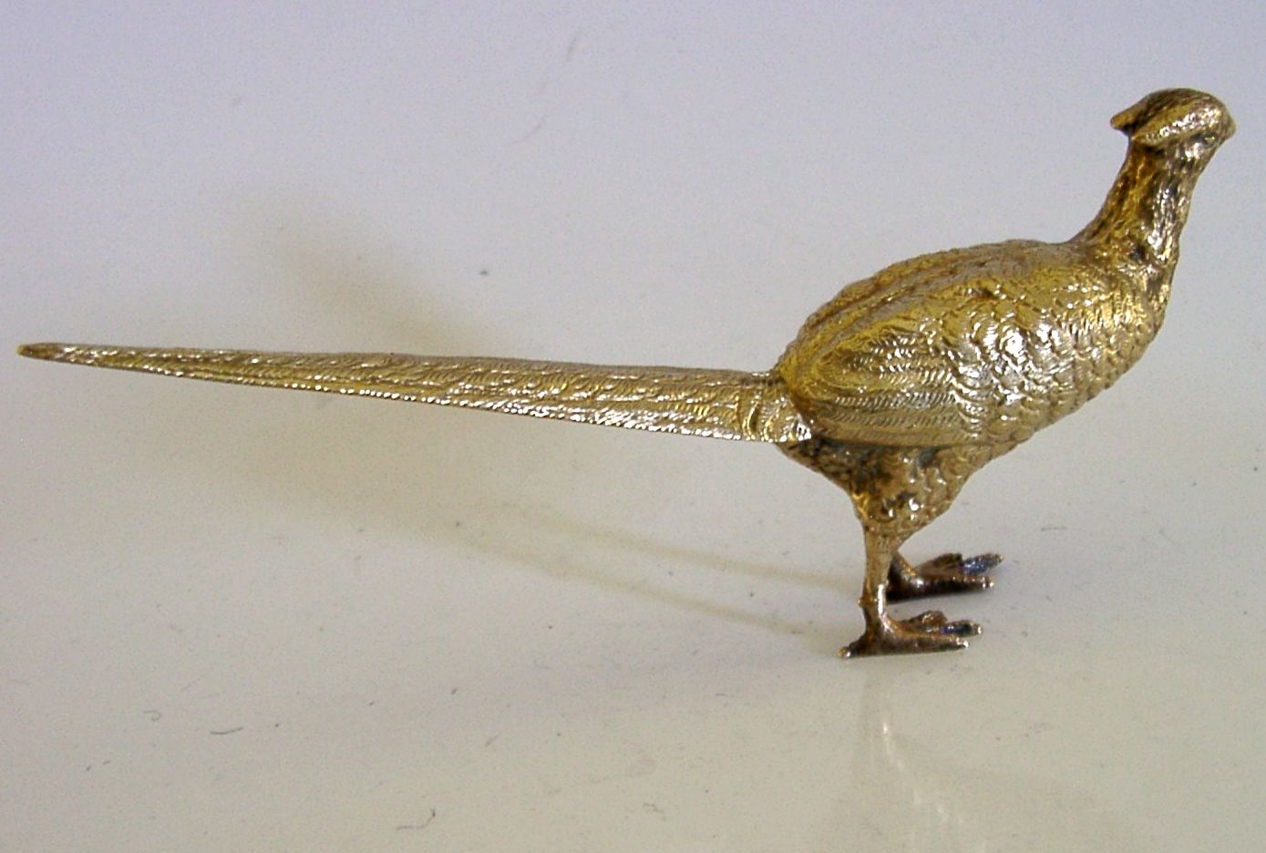 Sterling Silver Gilt Golden Pheasant Bird Figure 1995 English Shooting photo 425.0