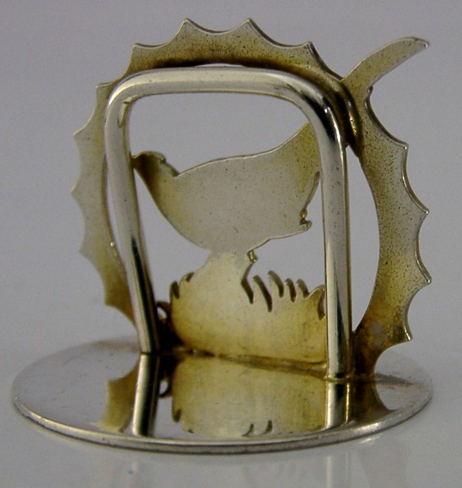 Porte-menu Asprey en argent sterling, faisan, 1992 photo Décoration