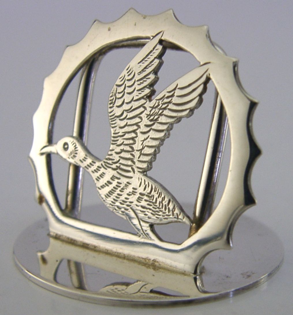 English Sterling Silver Duck Bird Menu Holder 1993 Hunting Shooting Stamford photo vinterior