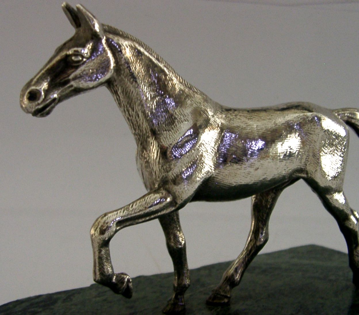 Kwaliteit sterling zilveren paard bureau schoorsteenmantel figuur standbeeld rijden 1978 jacht 934g