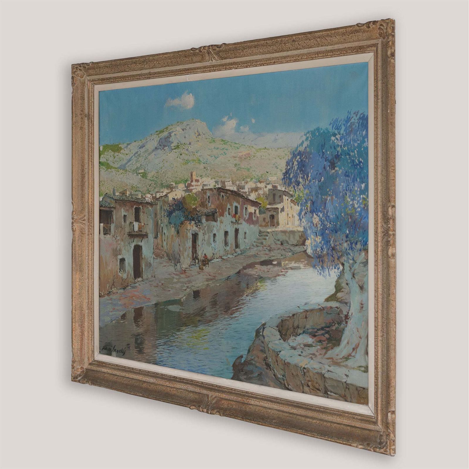 Mediterraan rivierdorplandschap door Francisco Payà Sanchís photo Kunst