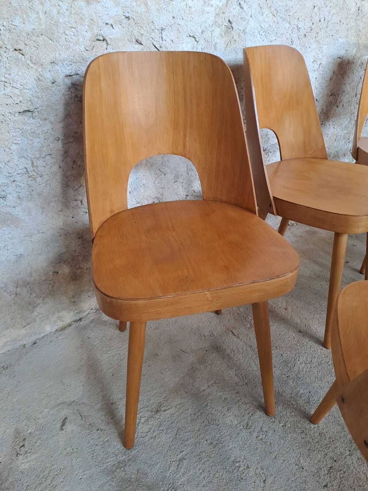 Chaises Ton 515 par Oswald Haerdtl, mid-century tchèques, années 1960, lot de 8 photo vintage