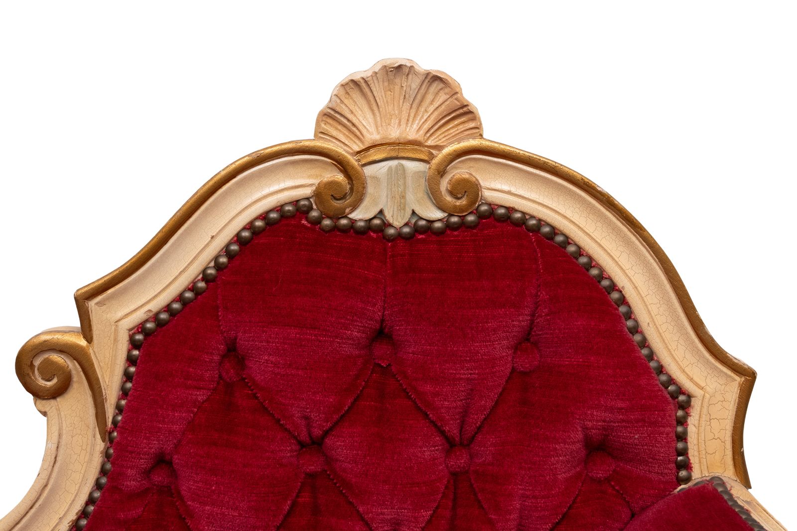 Louis XVI Red Velvet Hall Sofa 1950s France photo for sale