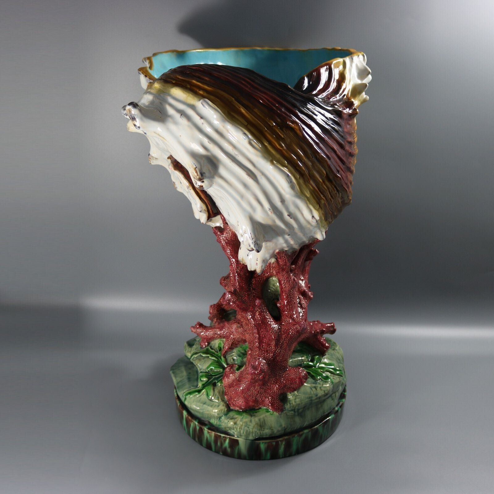 Monumental Minton Majolica Conch Shell Jardinière photo for sale