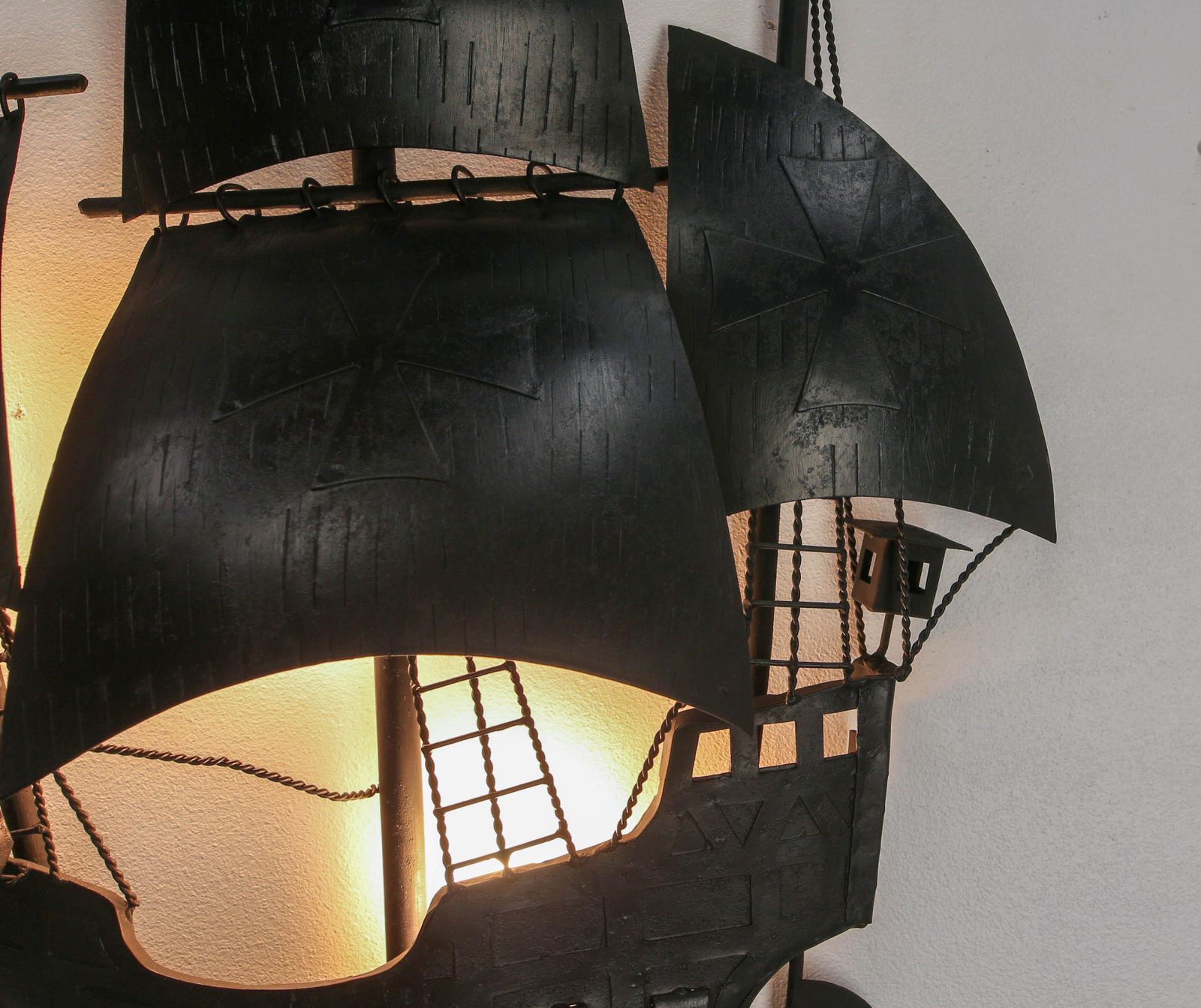 Vintage Wandlamp Applique IJzeren Stijl Maltees Kruis Boot, ca. 1960 photo buy