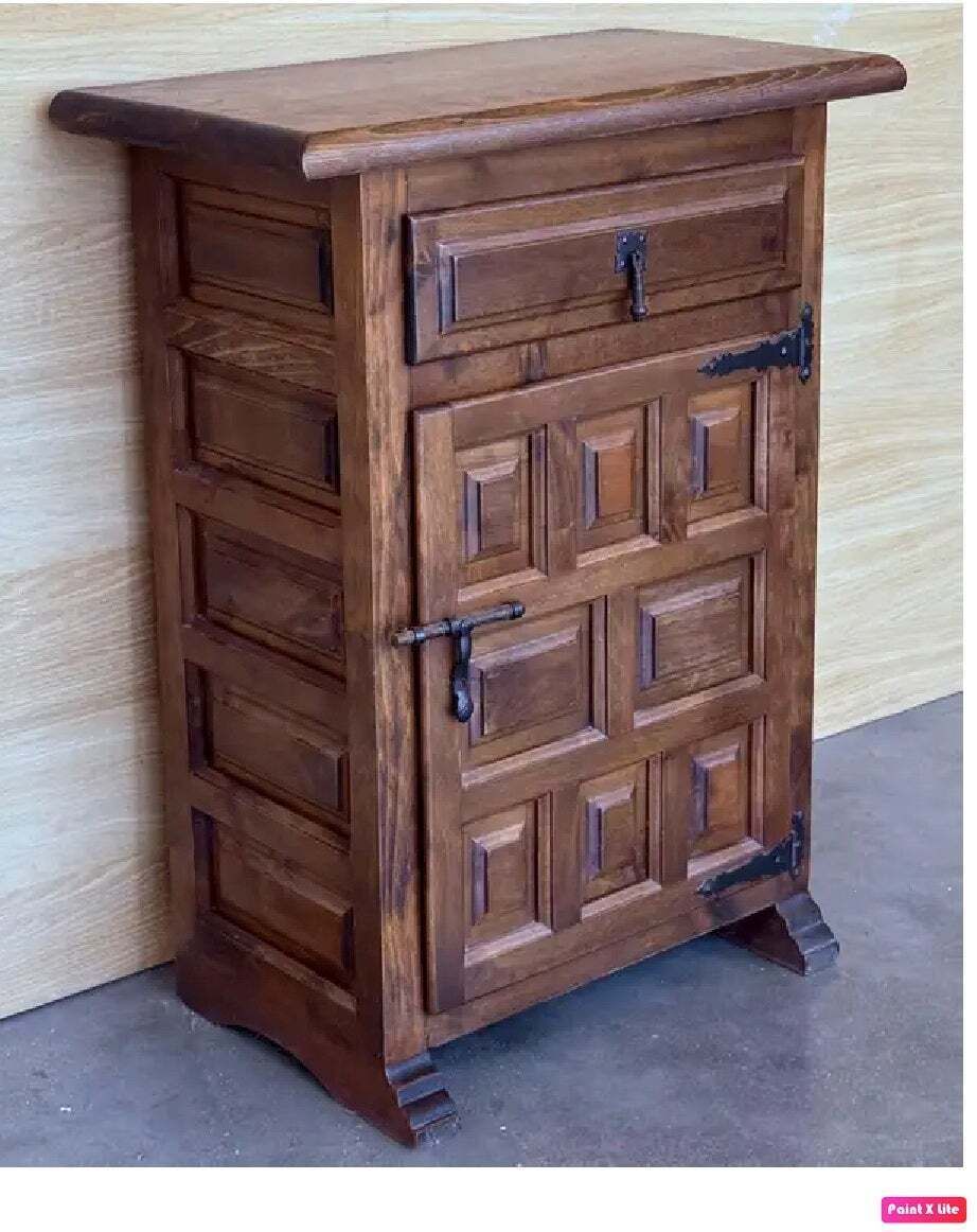 Console espagnole étroite avec tiroir et porte, XXe siècle, 1920 photo Mobilier