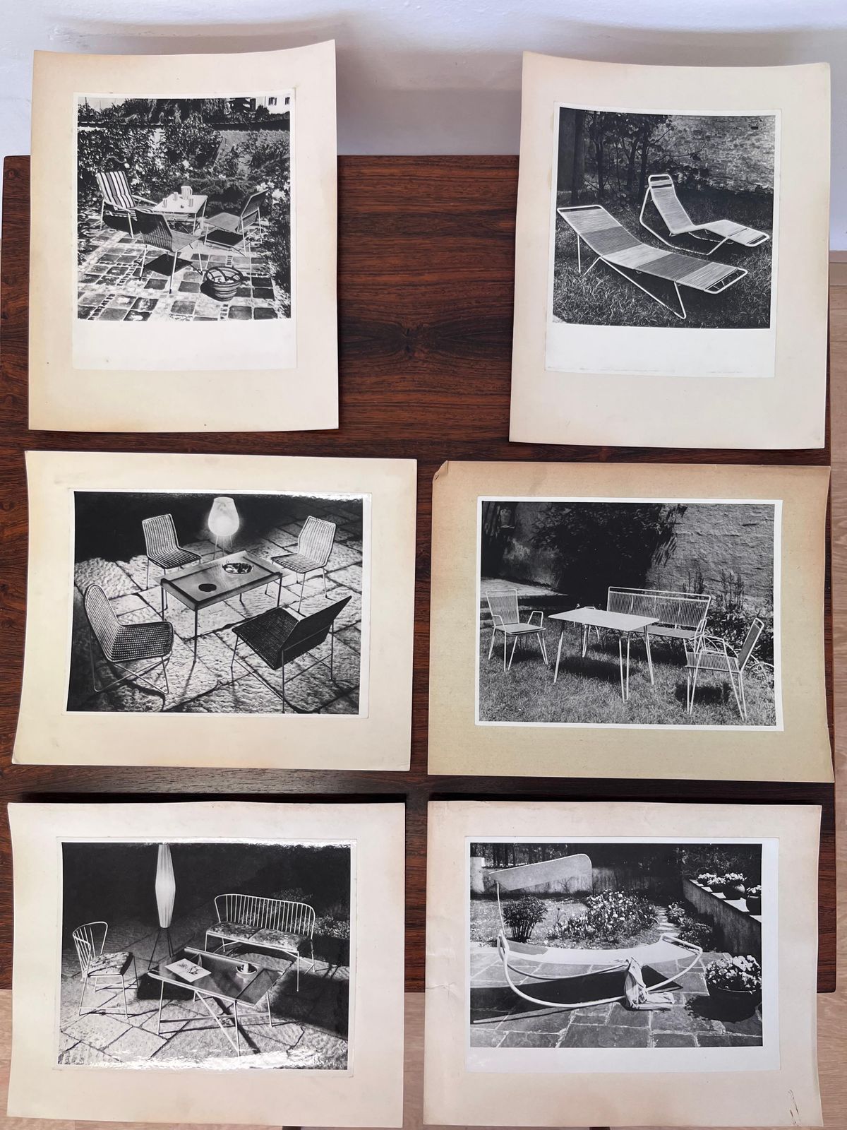 Ensemble de photographies de mobilier de jardin allemand en acier tubulaire des années 1930, 1950 photo furniture