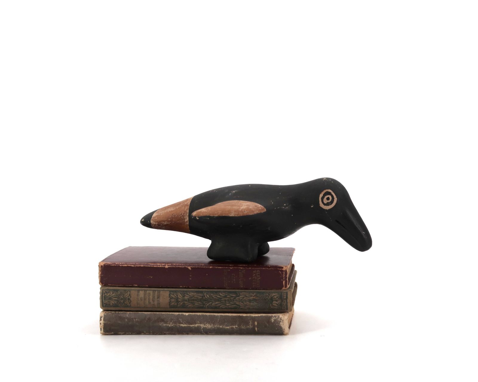 Oiseau folklorique en céramique noire et brune, Mexique Pérou, années 1970 photo furniture